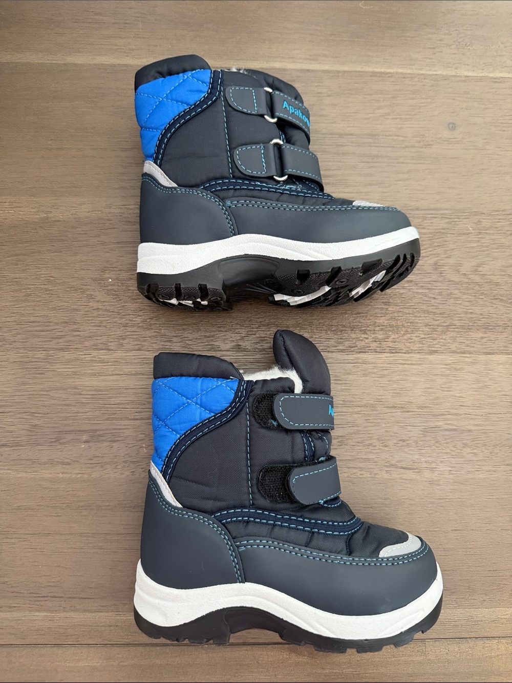 Kids Winter Boots in Navy and Blue - Velcro Closure